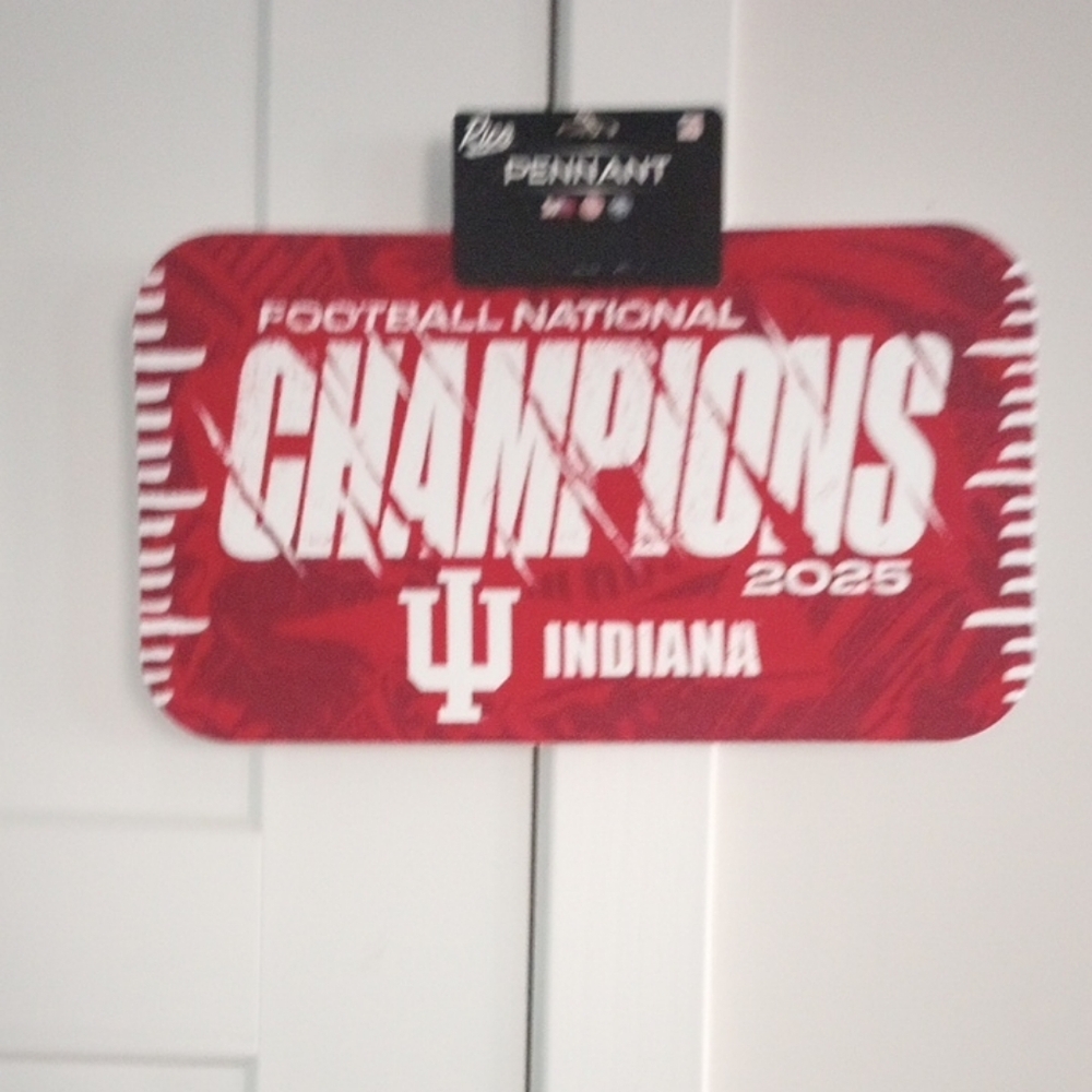 Indiana Football Champions Red Wall Sign
